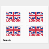 Sticker Rectangulaire Londres en rouge (Feuille)