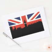 Sticker Rectangulaire Londres Skyline | Le drapeau britannique (Enveloppe)