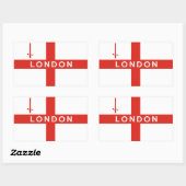 Sticker Rectangulaire londres ville angleterre drapeau britannique nom (Feuille)