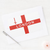 Sticker Rectangulaire londres ville angleterre drapeau britannique nom (Enveloppe)