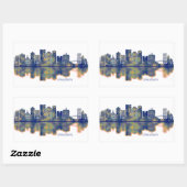 Sticker Rectangulaire Long Beach Skyline (Feuille)
