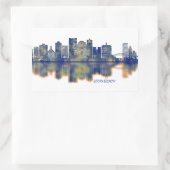 Sticker Rectangulaire Long Beach Skyline (Sac)