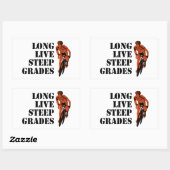 Sticker Rectangulaire Longue Vie Raide Grades Cyclisme (Feuille)