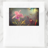 Sticker Rectangulaire L'orchidée de Cattleya et trois colibris Heade (Sac)