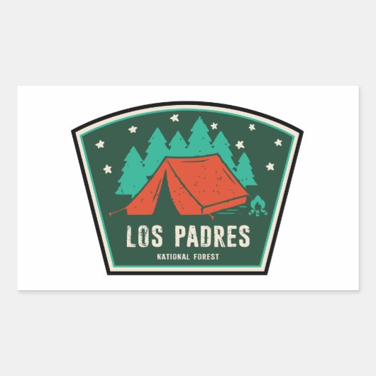 Sticker Rectangulaire Los Padres National Forest California Camping (Devant)