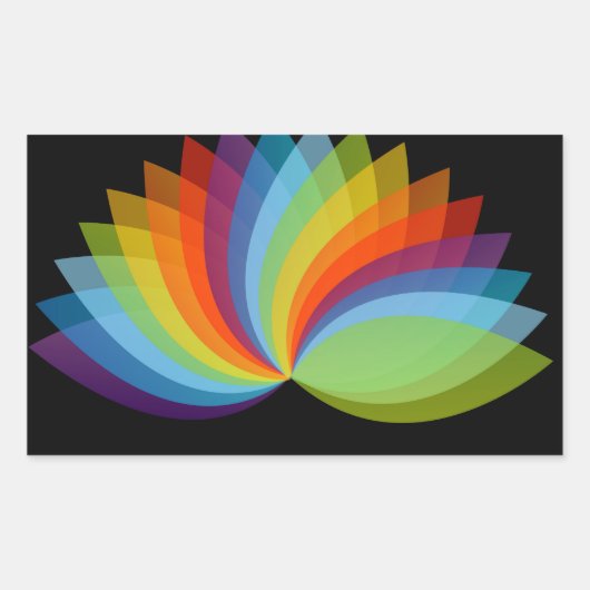Sticker Rectangulaire Lotus dans différentes couleurs (Devant)
