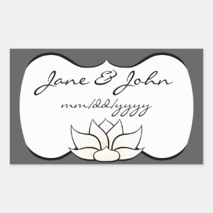 Sticker Rectangulaire Lotus exquis en chevalet blanc