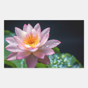 Sticker Rectangulaire Lotus Fleur Colorful Blossom Décoration Gros plan