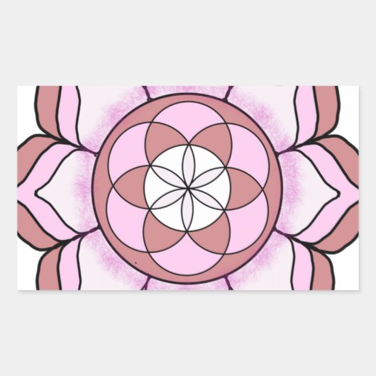 Sticker Rectangulaire Lotus Rose (Devant)