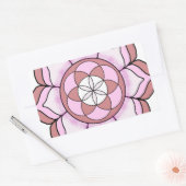 Sticker Rectangulaire Lotus Rose (Enveloppe)