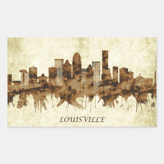 Sticker Rectangulaire Louisville Kentucky (Devant)