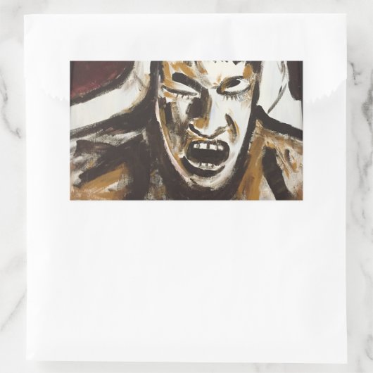 Sticker Rectangulaire Loup (Sac)