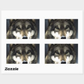 Sticker Rectangulaire Loup (Feuille)