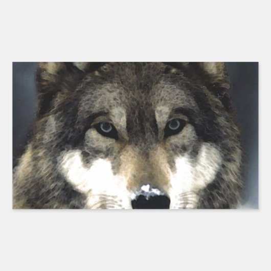 Sticker Rectangulaire Loup (Devant)