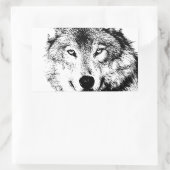 Sticker Rectangulaire Loup (Sac)