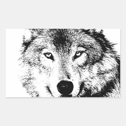 Sticker Rectangulaire Loup (Devant)