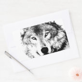Sticker Rectangulaire Loup (Enveloppe)