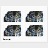 Sticker Rectangulaire Loup (Feuille)