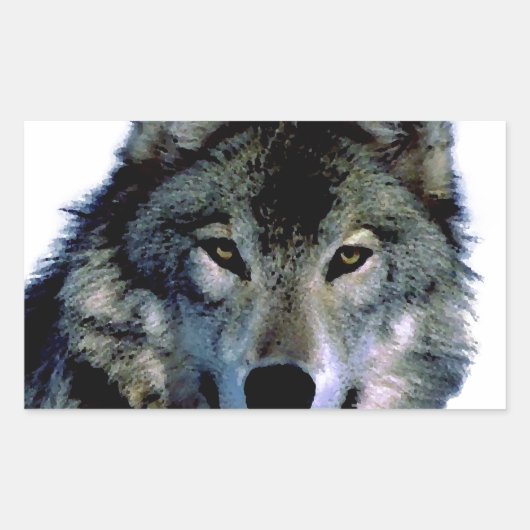 Sticker Rectangulaire Loup (Devant)