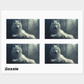 Sticker Rectangulaire Loup (Feuille)