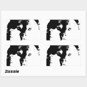 Sticker Rectangulaire Loup d'art pop (Feuille)