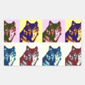 Sticker Rectangulaire Loup d'art pop (Devant)