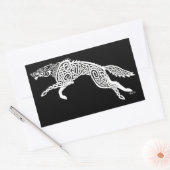 Sticker Rectangulaire Loup de nouage, blanc sur noir (Enveloppe)