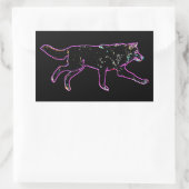 Sticker Rectangulaire Loup électrique (Sac)