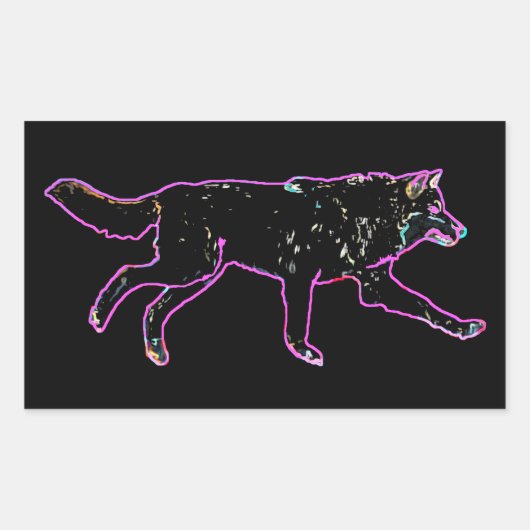 Sticker Rectangulaire Loup électrique (Devant)