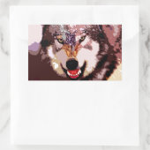 Sticker Rectangulaire Loup en neige (Sac)