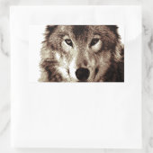 Sticker Rectangulaire Loup gris (Sac)