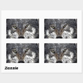Sticker Rectangulaire Loup sauvage (Feuille)