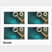 Sticker Rectangulaire Loupe en style Steampunk (Feuille)