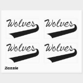 Sticker Rectangulaire Loups (Feuille)