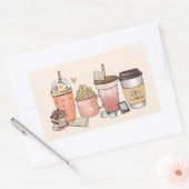 Sticker Rectangulaire Louveur de livres et de café (Enveloppe)