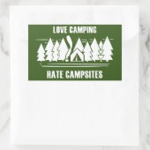 Sticker Rectangulaire Love Camping, Campings Hate (Sac)