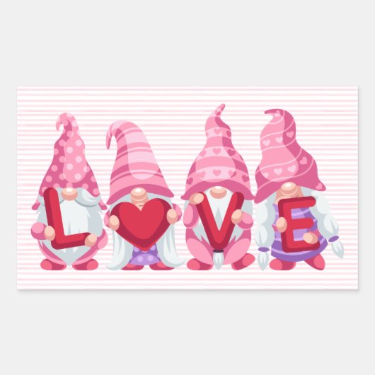 Sticker Rectangulaire Love Gnomes Saint-Valentin (Devant)