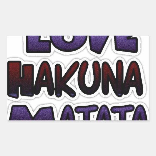 Sticker Rectangulaire Love Hakuna Matata Cadfts (Devant)