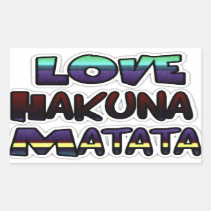 Sticker Rectangulaire Love Hakuna Matata Cadfts