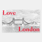 Sticker Rectangulaire Love LONDON Tower Bridge gaufré moderne (Devant)