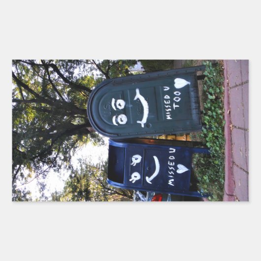 Sticker Rectangulaire love mailboxes : vous m'avez manqué (Devant)