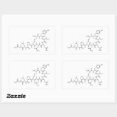 Sticker Rectangulaire love ocytocine chemical formula chemiselement s (Feuille)