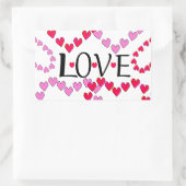 Sticker Rectangulaire LOVE ROUGE ROSE DE Tiny Hearts (Sac)