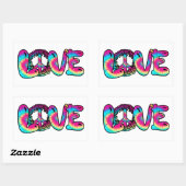 Sticker Rectangulaire Love teint cravate (Feuille)