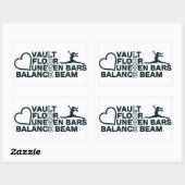Sticker Rectangulaire Love Vault plancher Barres non-neven Balance poutr (Feuille)