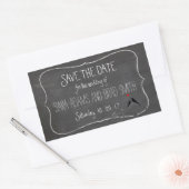 Sticker Rectangulaire Lovebirds rustiques Chalkboard Enregistrer les sti (Enveloppe)