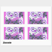Sticker Rectangulaire Lovely Love Heart Motif Art Imprimer (Feuille)