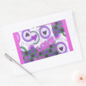 Sticker Rectangulaire Lovely Love Heart Motif Art Imprimer (Enveloppe)