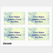 Sticker Rectangulaire LoveMakesAmericaGreat (Feuille)
