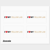 Sticker Rectangulaire LR amour jaune (Feuille)